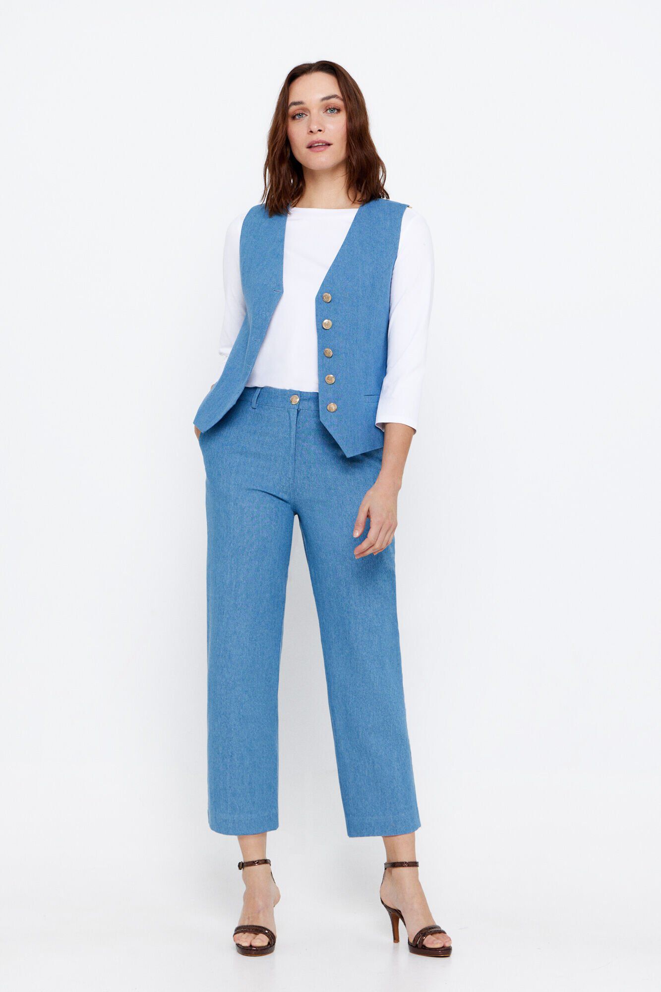 Cortefiel Chaleco tejido denim