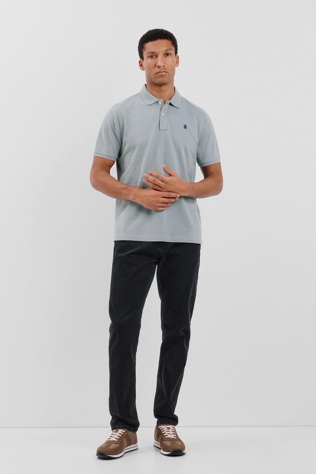 Cortefiel Polo b&aacute;sico piqu&eacute; Azul