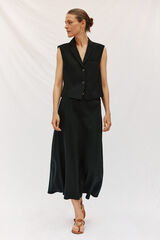 Cortefiel Falda flu&iacute;da tencel Negro