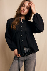 Slowlove Blusa de encaje Negro