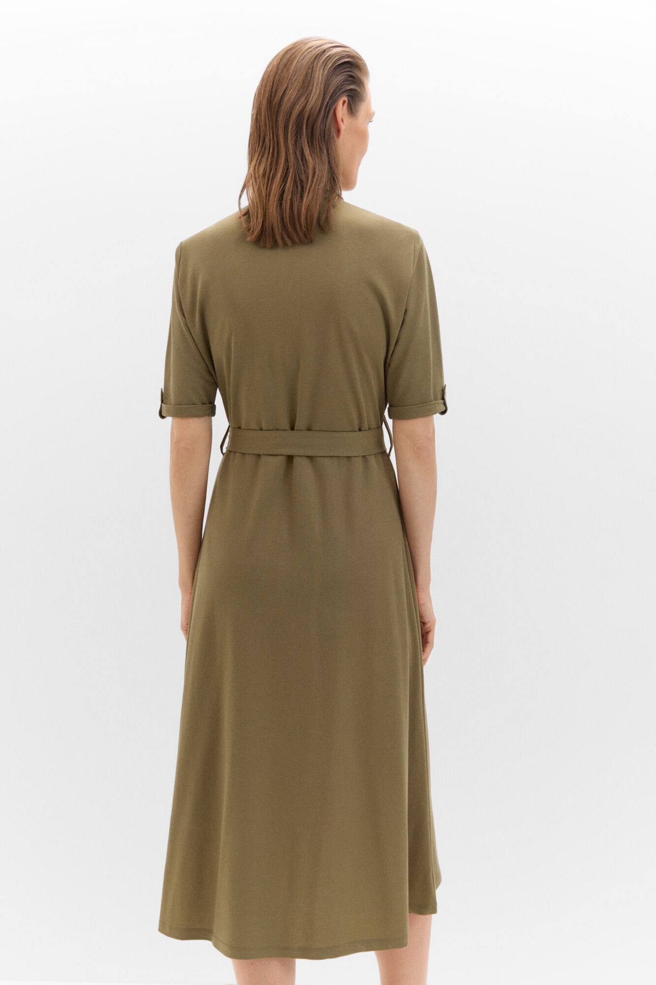 Cortefiel Vestido polo en punto piqu&eacute; Kaki
