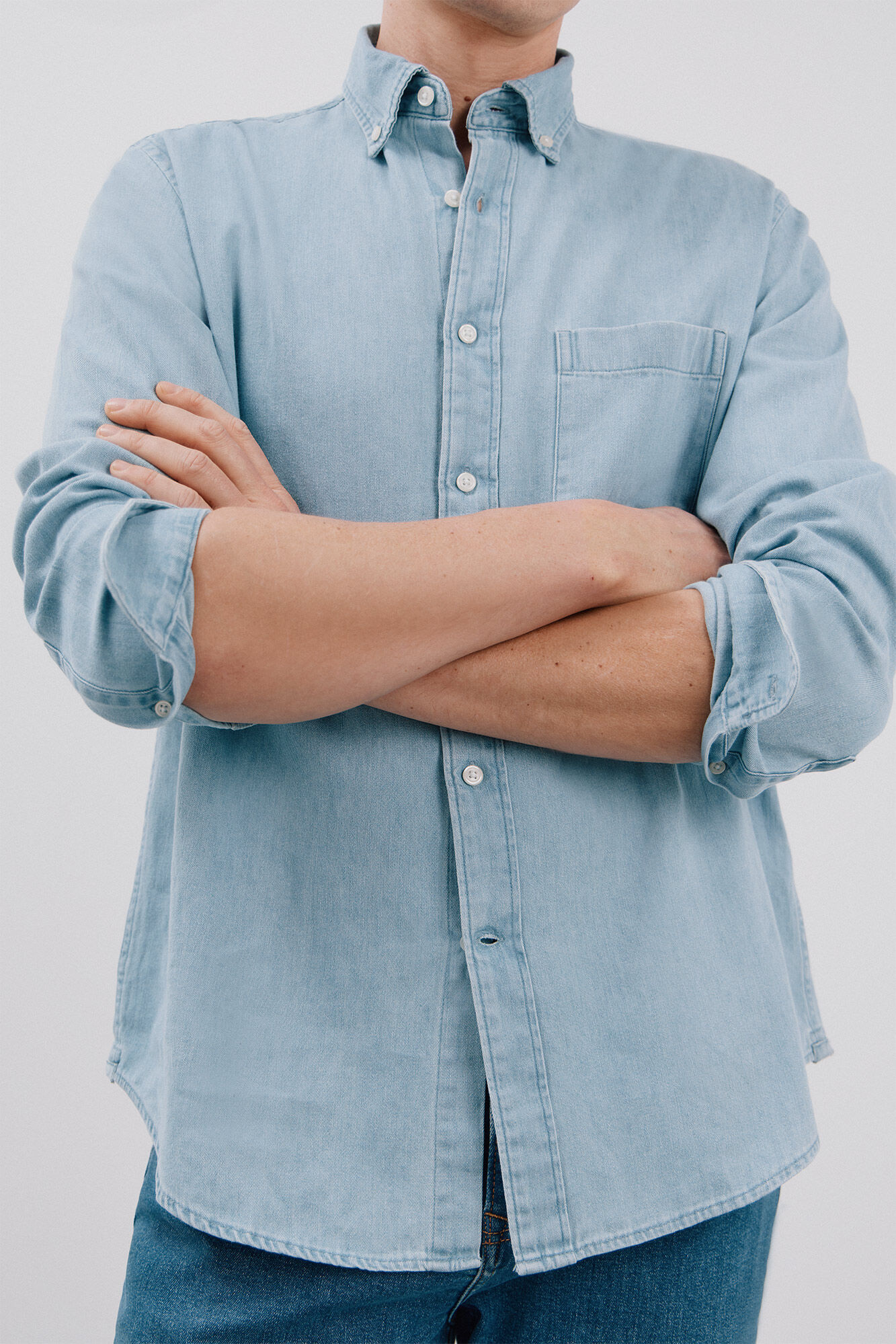 Cortefiel Camisa denim   Azul oscuro