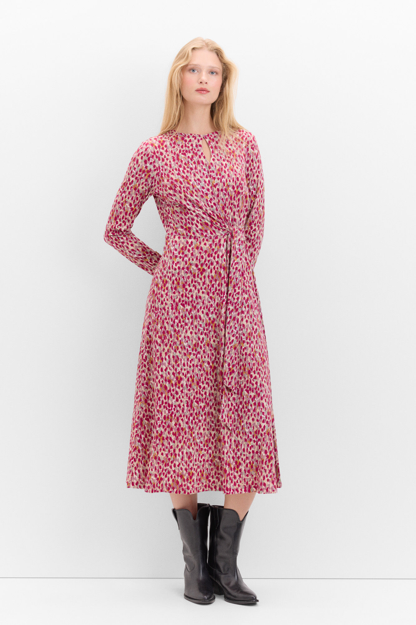 Cortefiel Vestido con frunce delantero