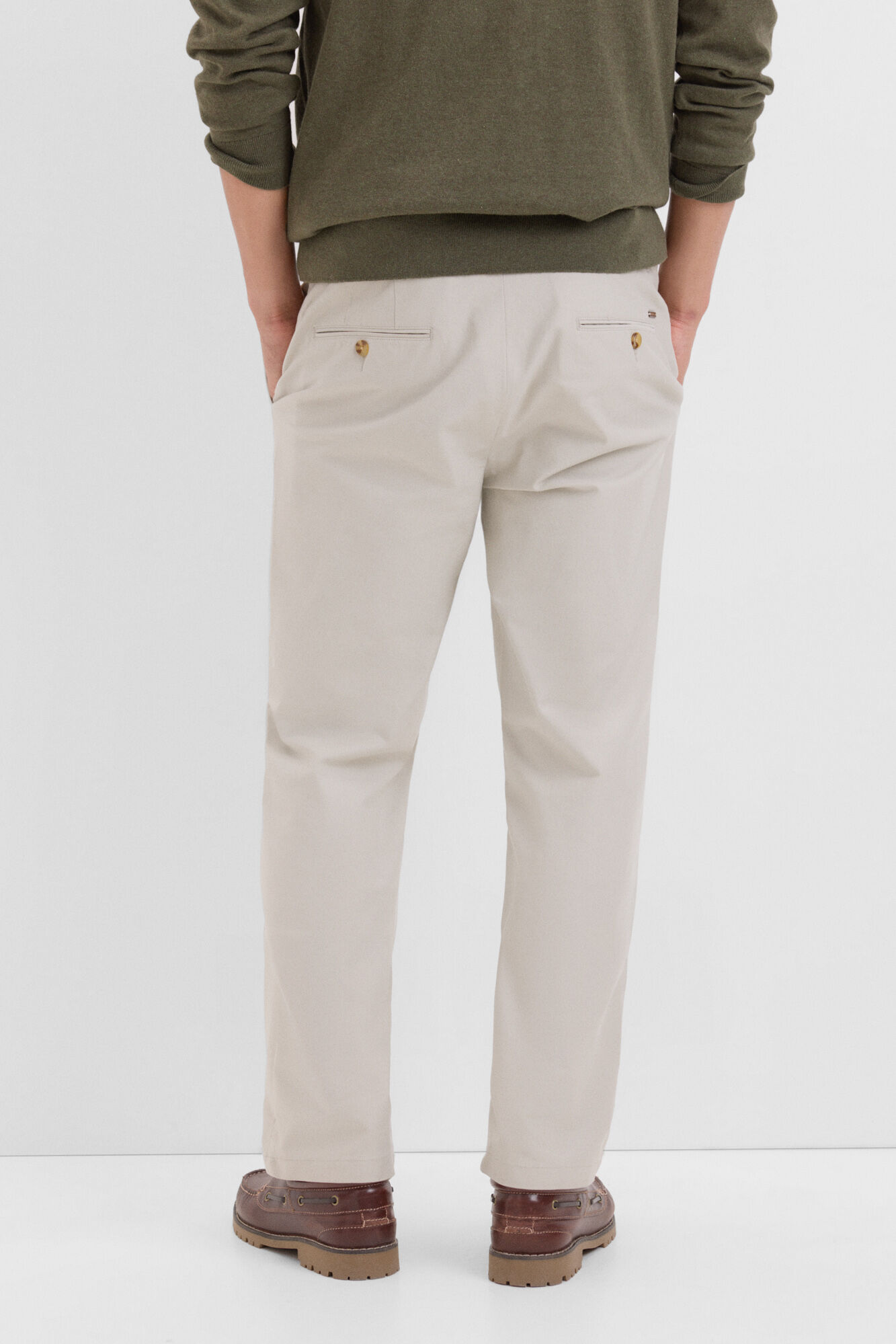 Cortefiel Pantal&oacute;n chino confort regular fit Beige