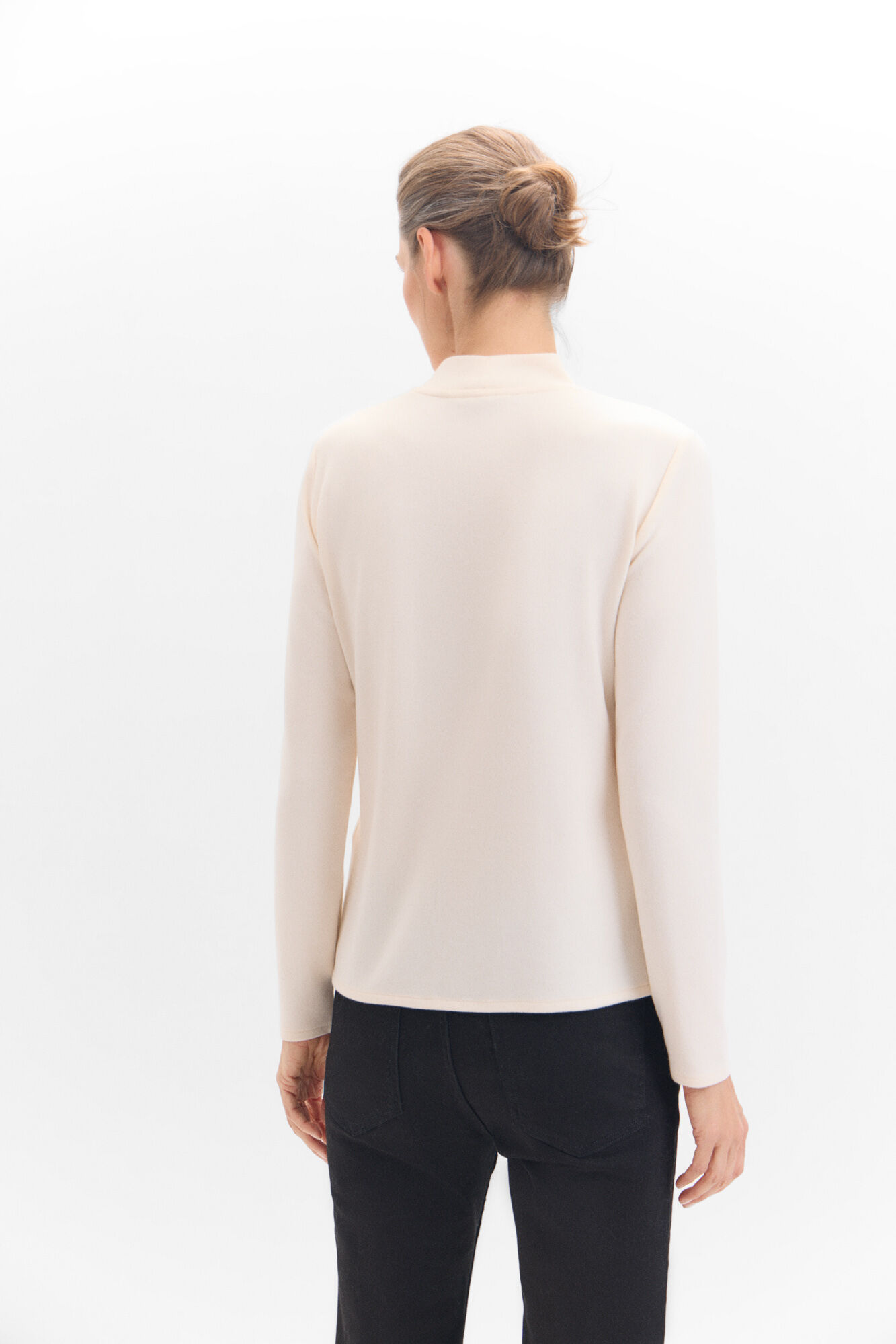 Cortefiel Camiseta tacto suave strass Marfil