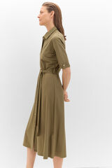 Cortefiel Vestido polo en punto piqu&eacute; Kaki