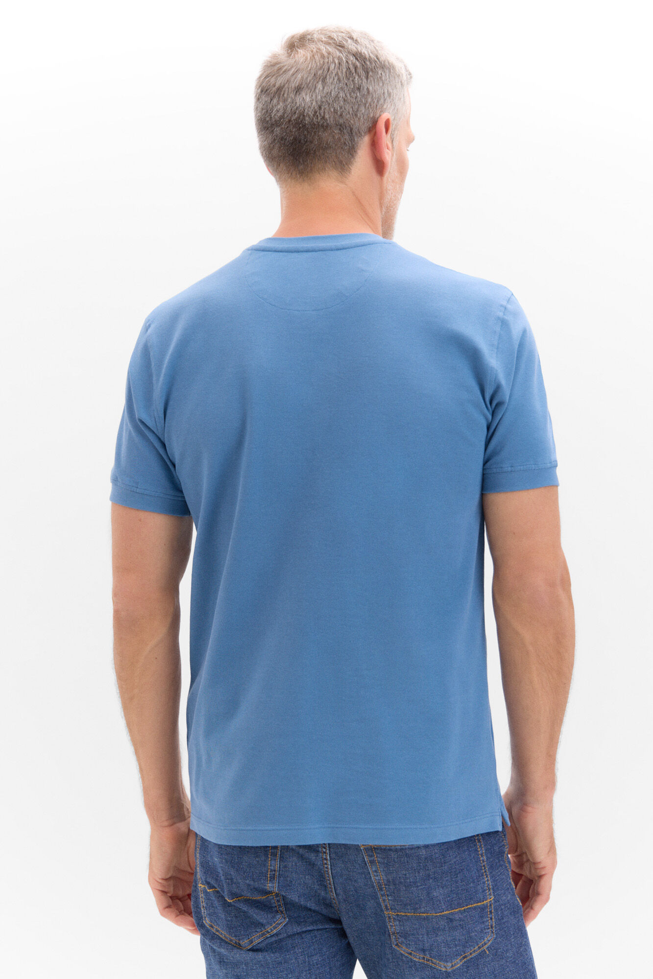 Cortefiel Camiseta b&aacute;sica piqu&eacute; Azul