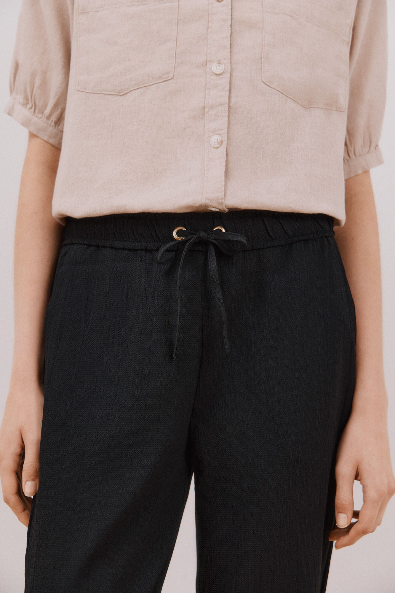 Cortefiel Pantal&oacute;n fluido Negro