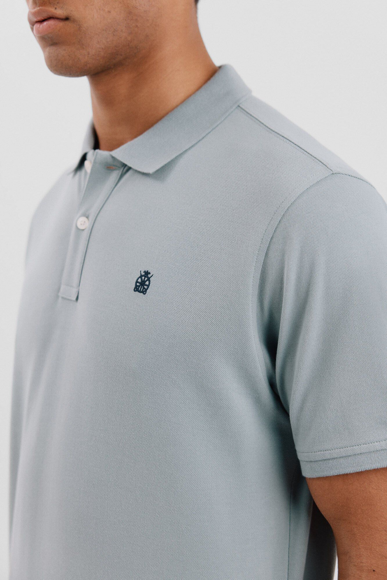 Cortefiel Polo b&aacute;sico piqu&eacute; Azul