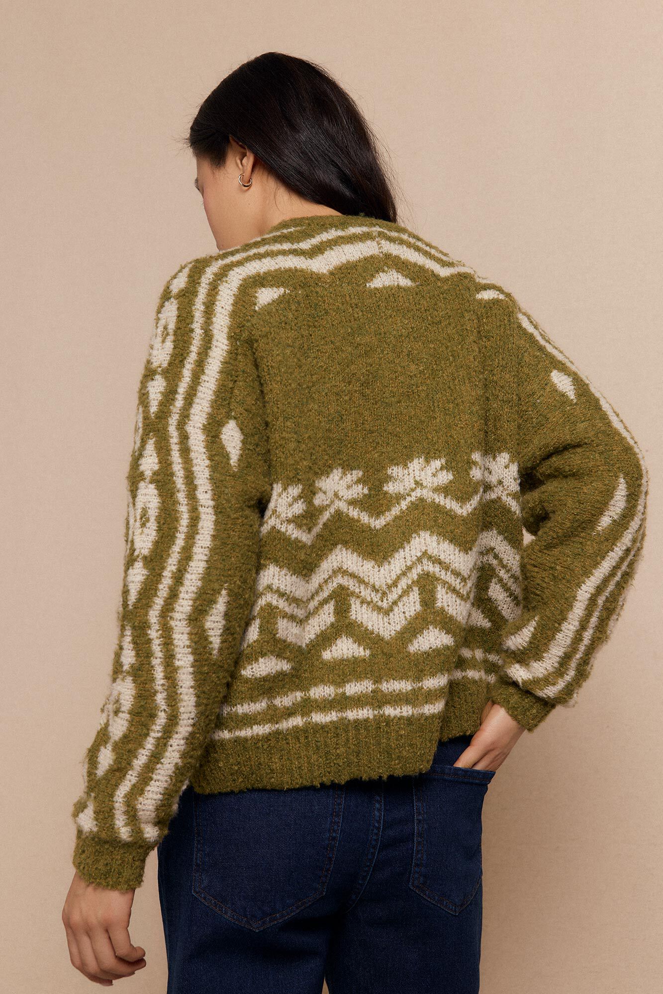 Slowlove Bomber de punto jacquard Verde