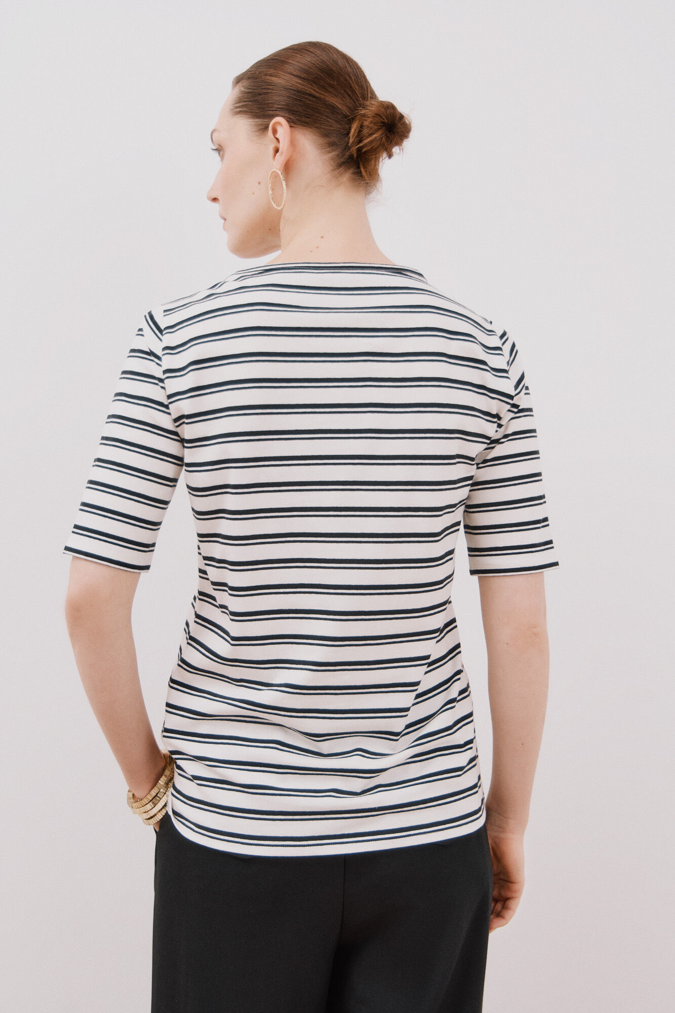 Cortefiel Playera b&aacute;sica escote barco Estampado blanco