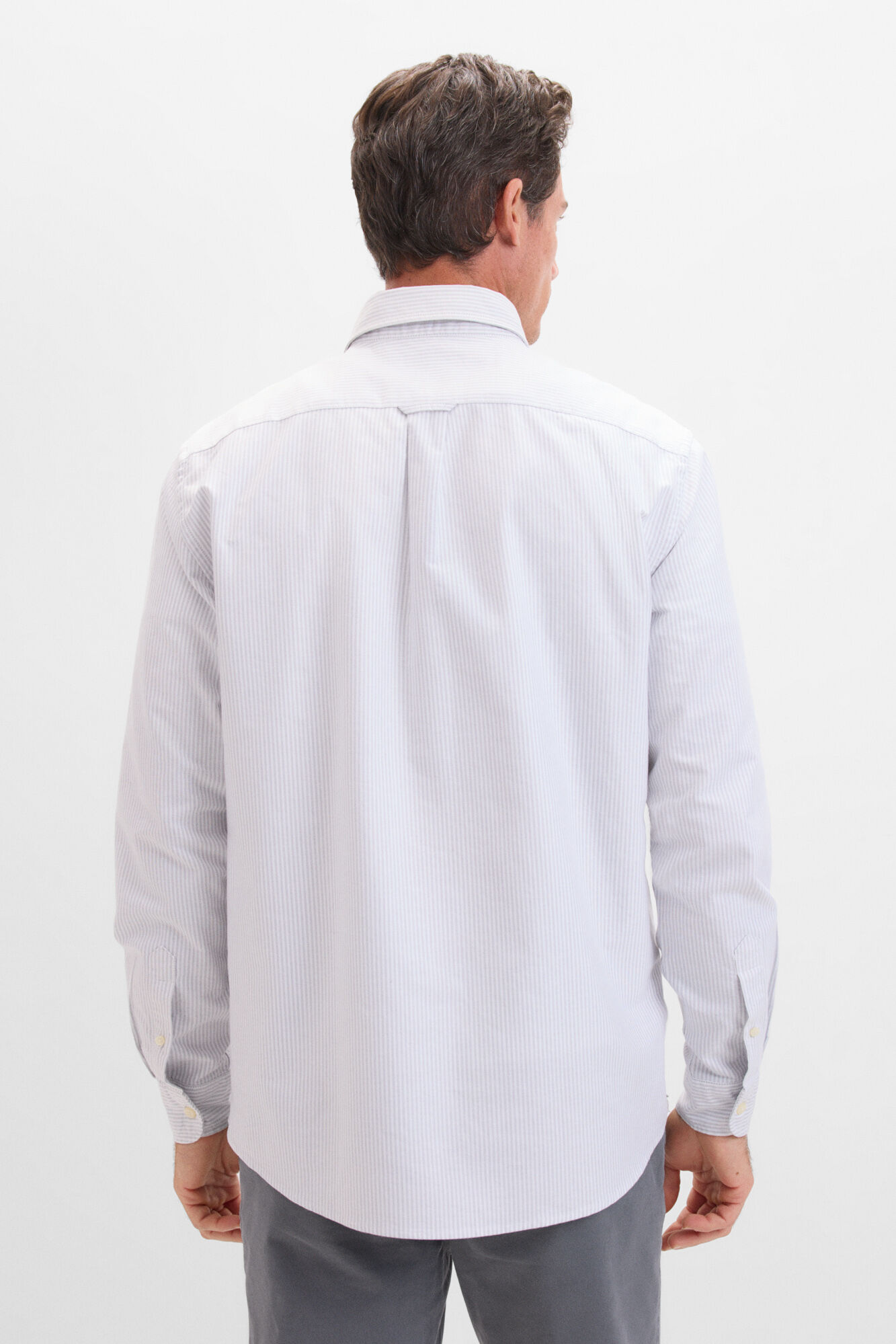 Cortefiel Camisa oxford rayas Gris