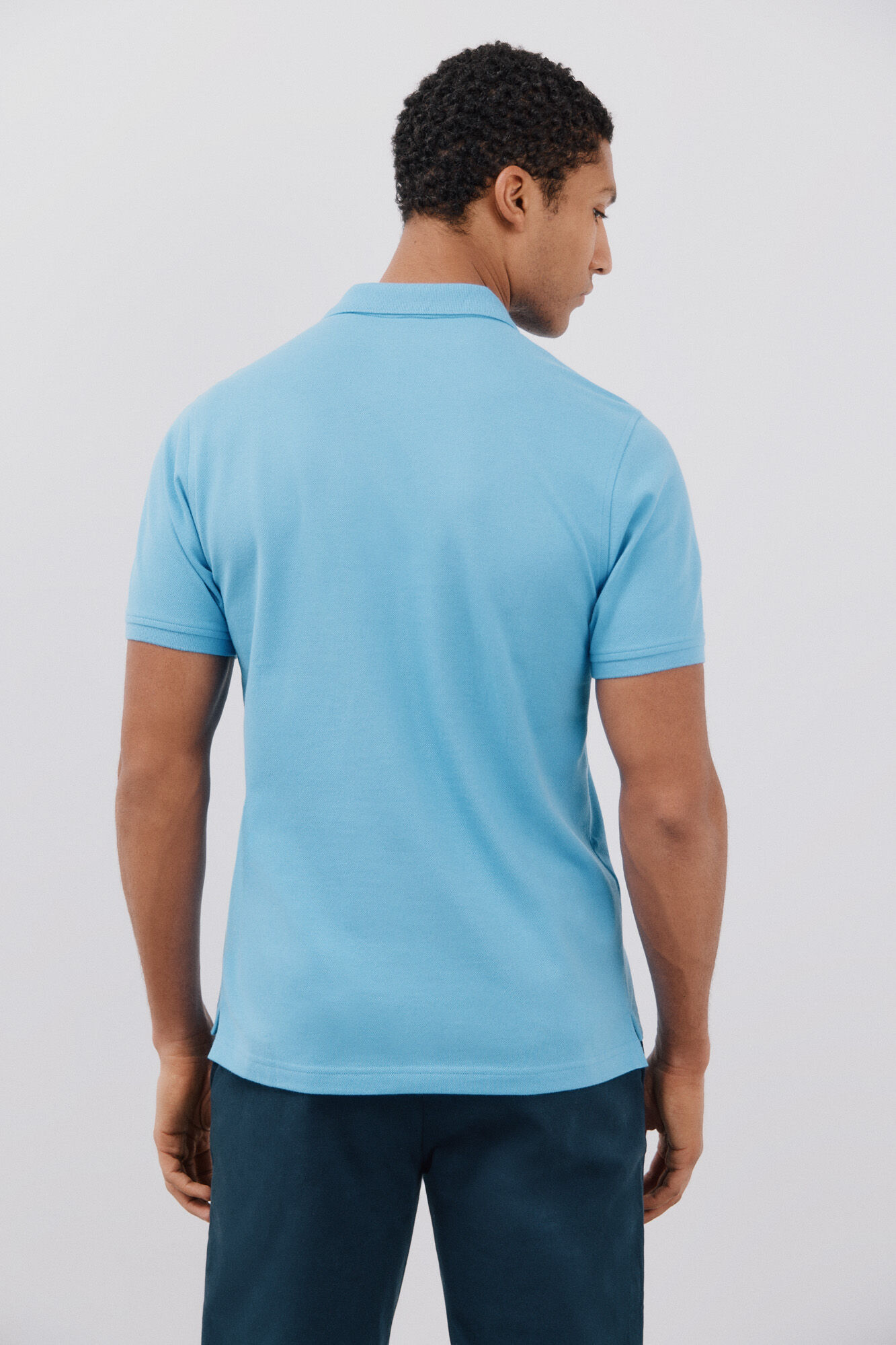 Cortefiel Polo b&aacute;sico piqu&eacute; Azul