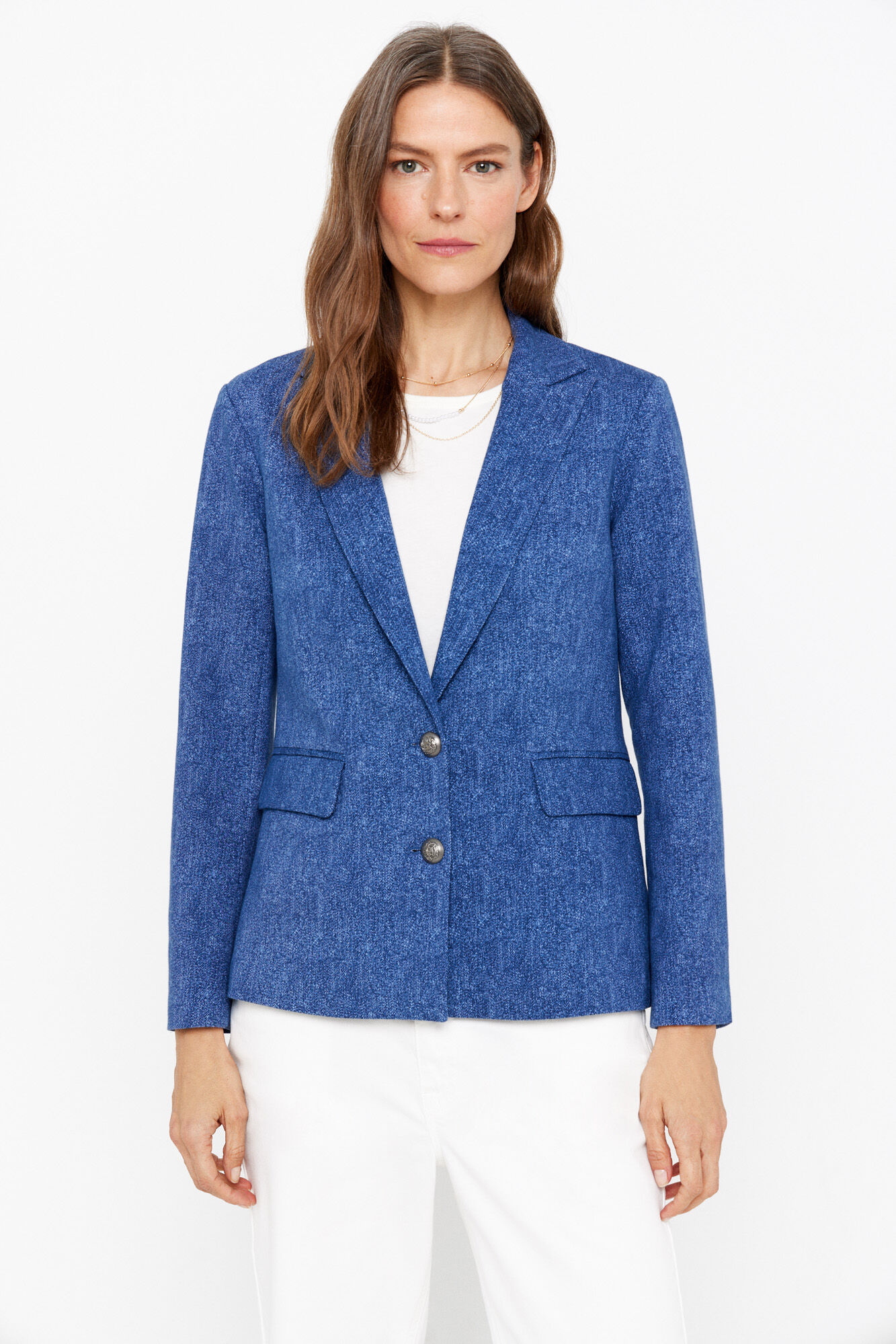 Cortefiel Blazer tejido punto Azul