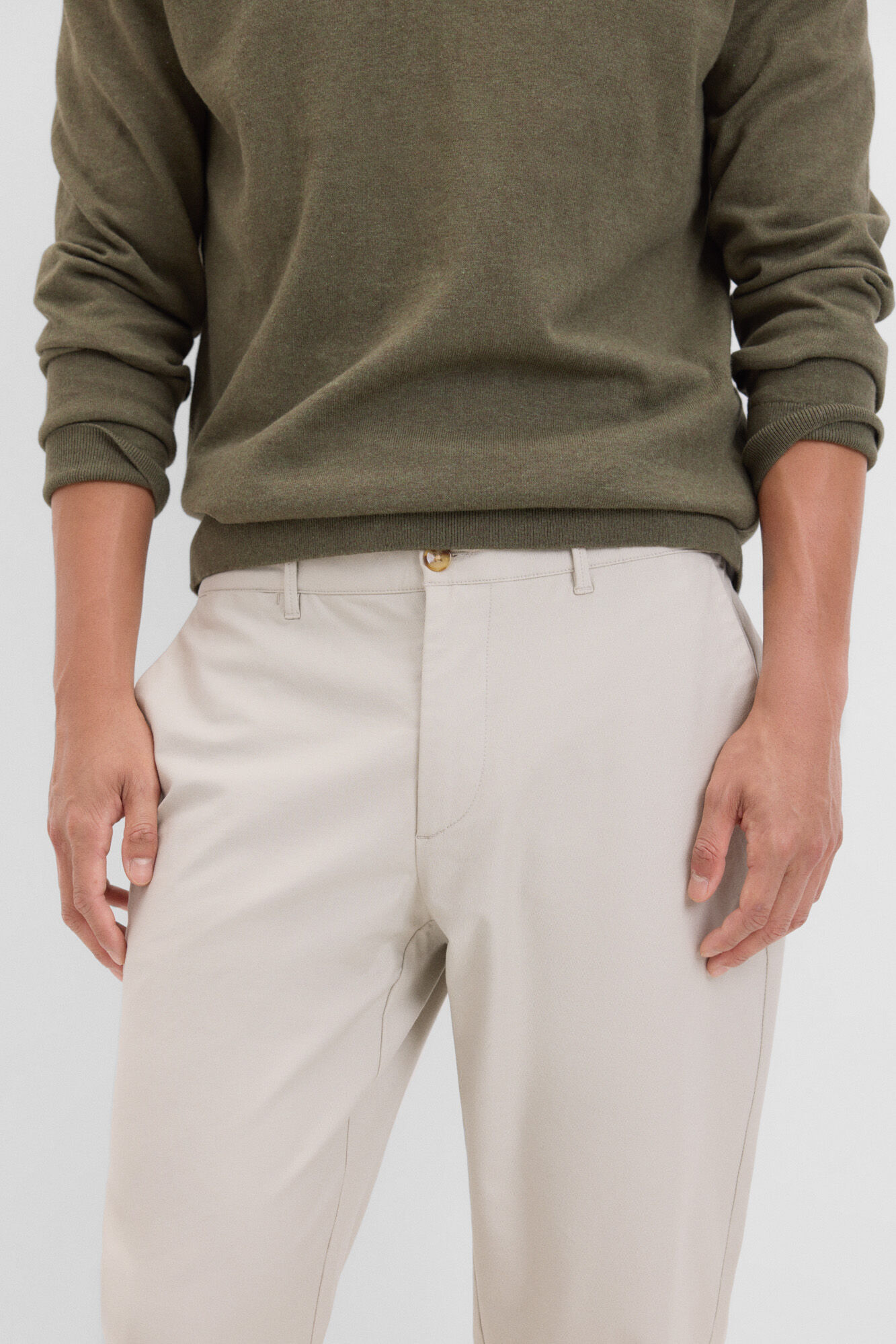 Cortefiel Pantal&oacute;n chino confort regular fit Beige