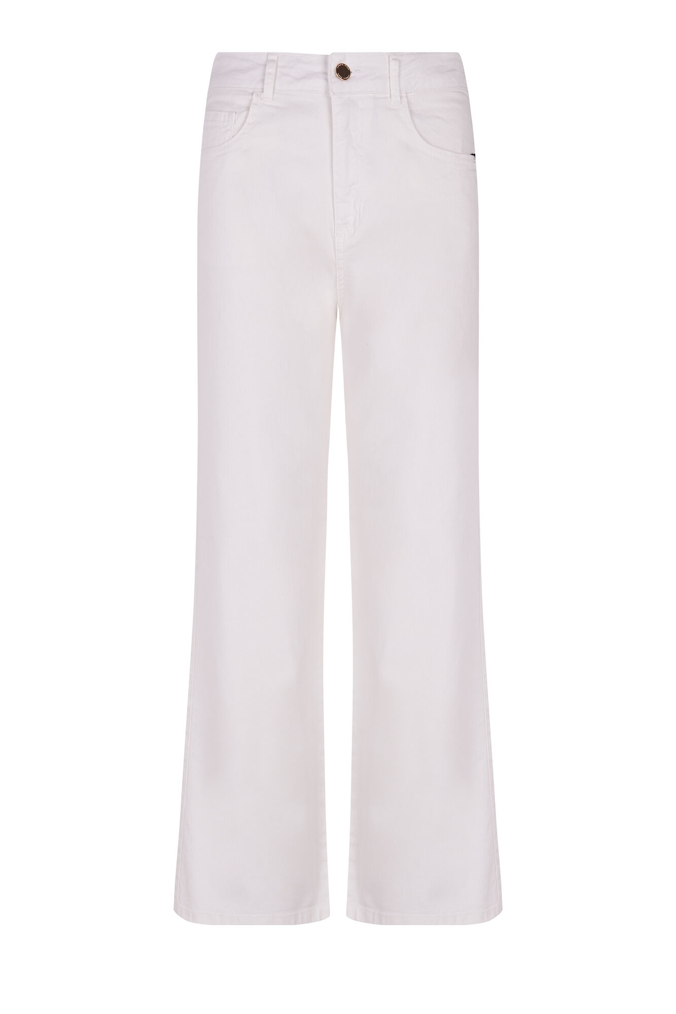 Cortefiel pantal&oacute;n denim fit palazzo crop Blanco