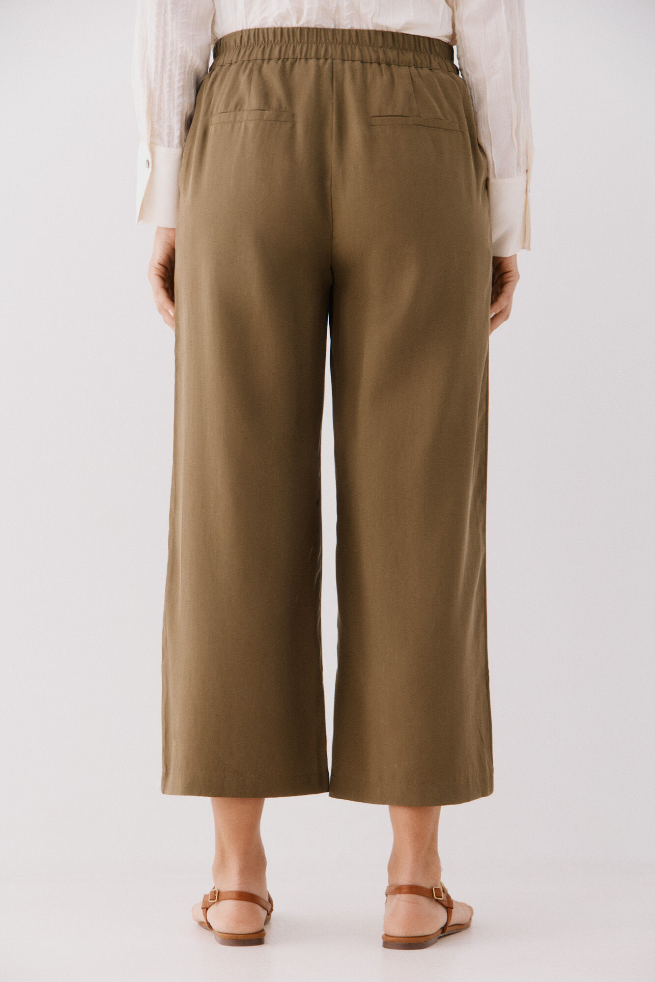 Cortefiel Pantal&oacute;n de tencel Kaki