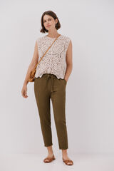 Cortefiel Pantal&oacute;n fluido Kaki