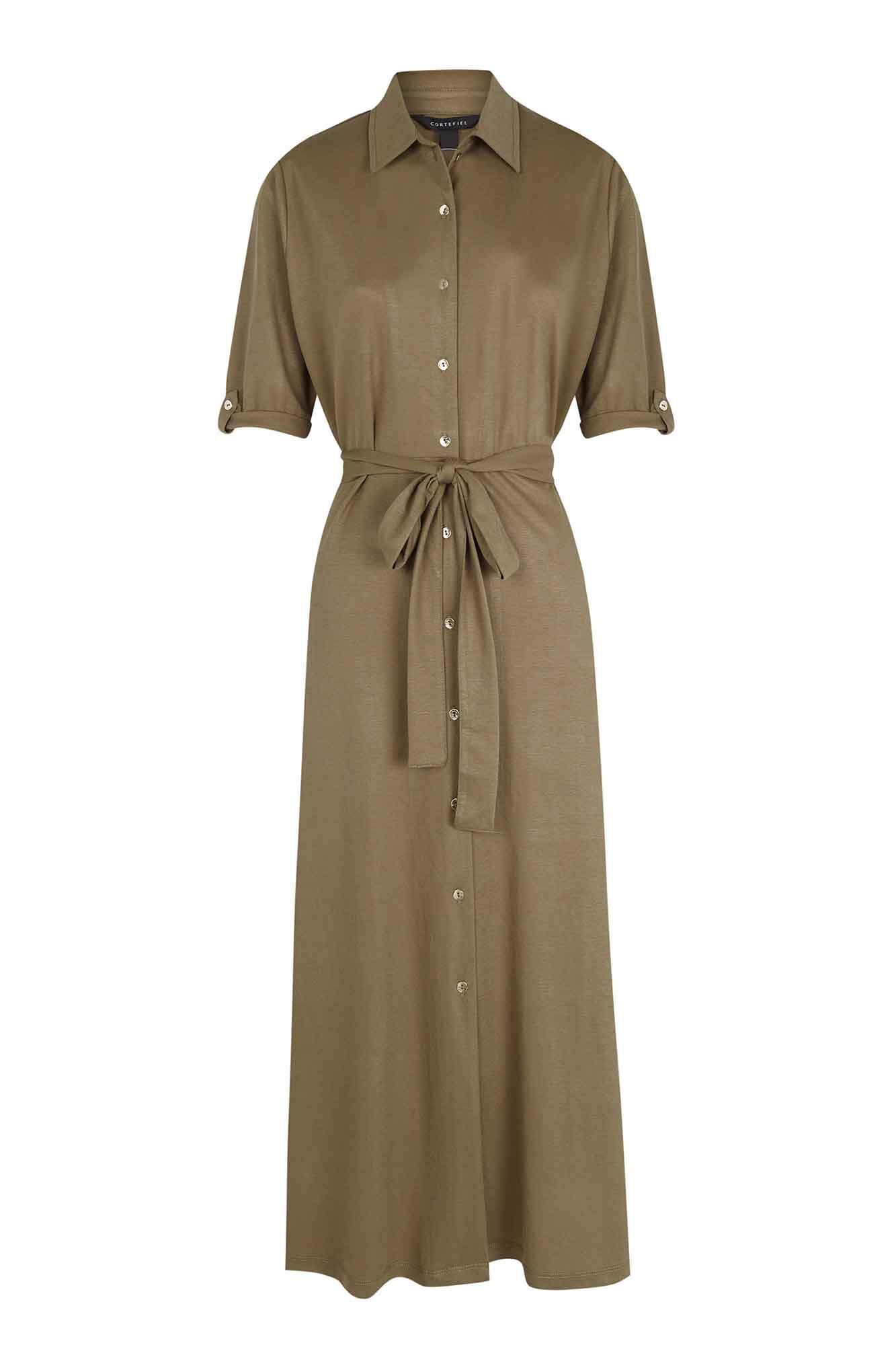 Cortefiel Vestido polo en punto piqu&eacute; Kaki