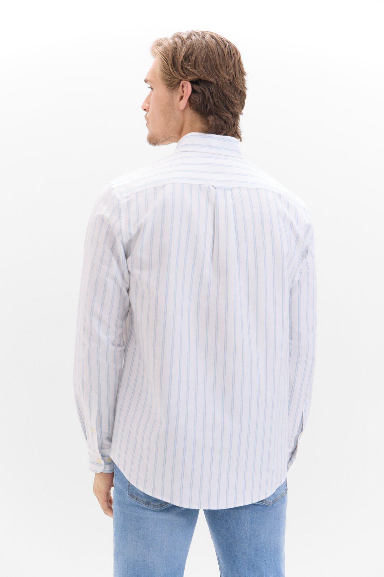 Cortefiel Camisa oxford rayas Azul oscuro