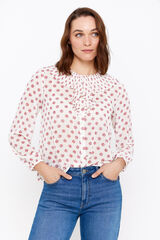 Cortefiel Blusa estampada fluida Estampado blanco