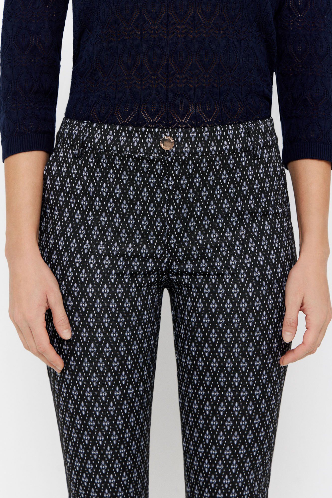 Cortefiel Pantal&oacute;n punto jacquard Estampado gris