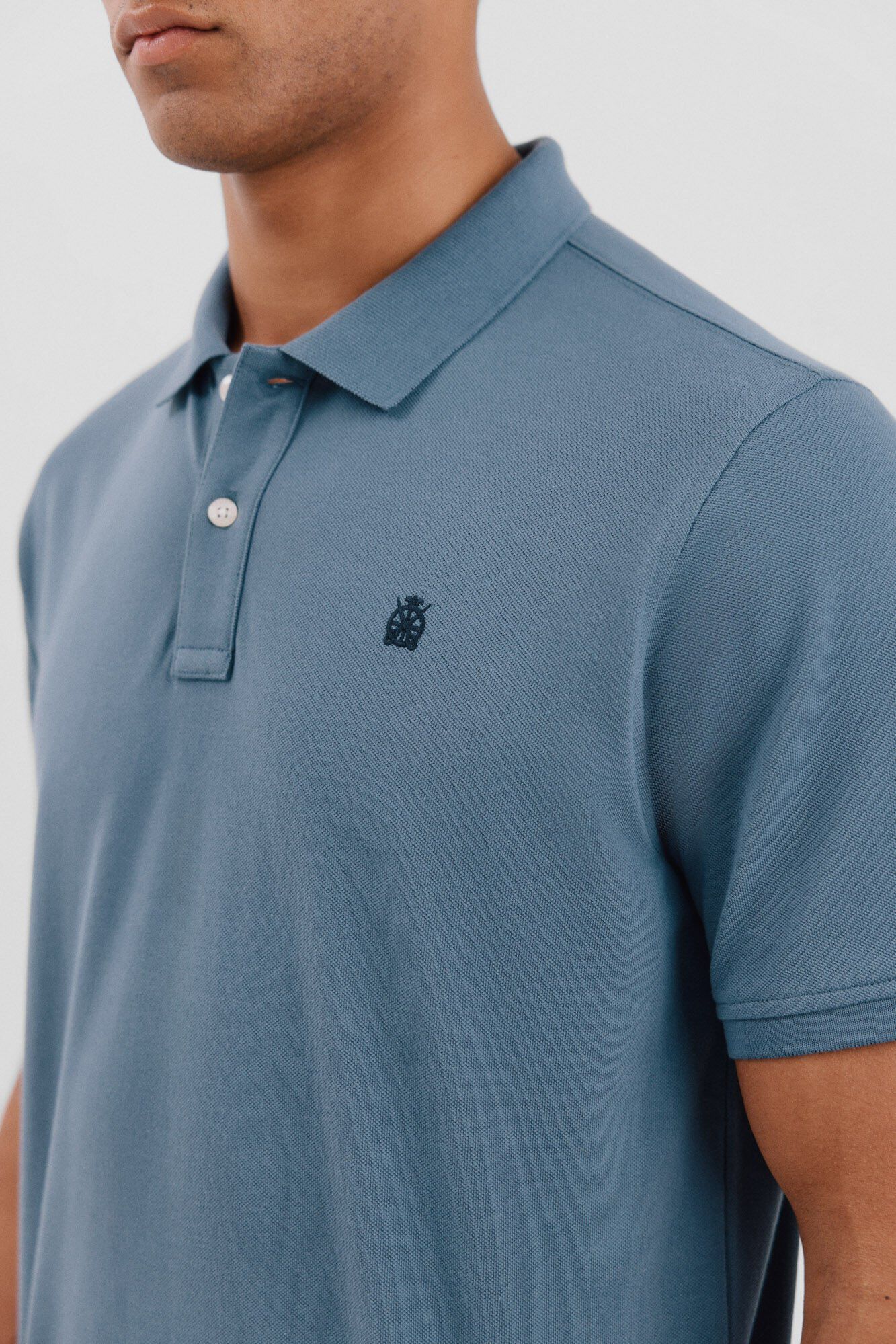 Cortefiel Polo b&aacute;sico piqu&eacute; Azul