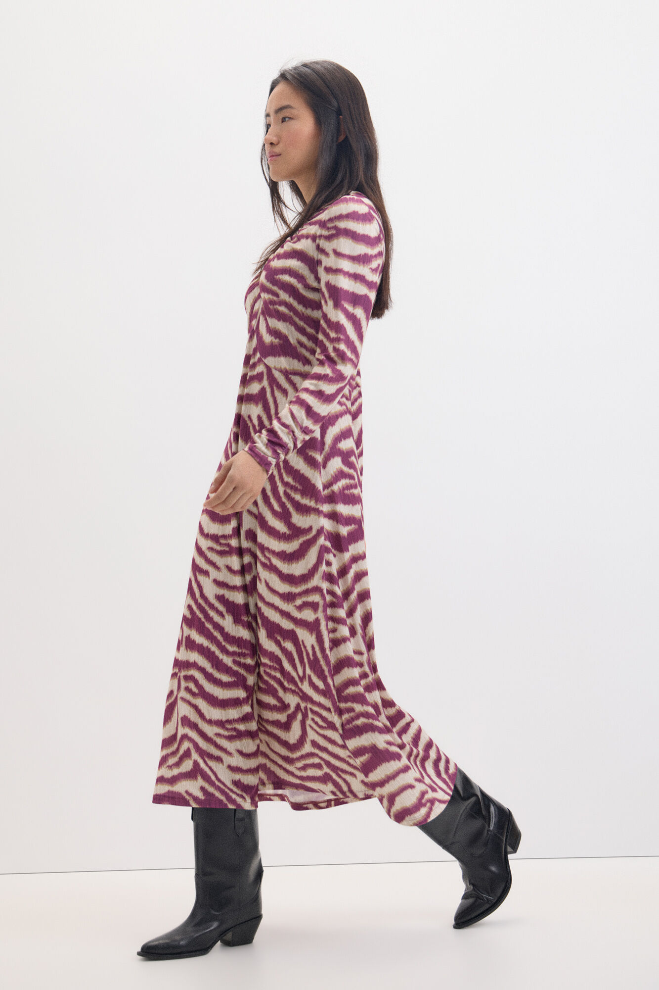 Cortefiel Vestido estampado manga murci&eacute;lago