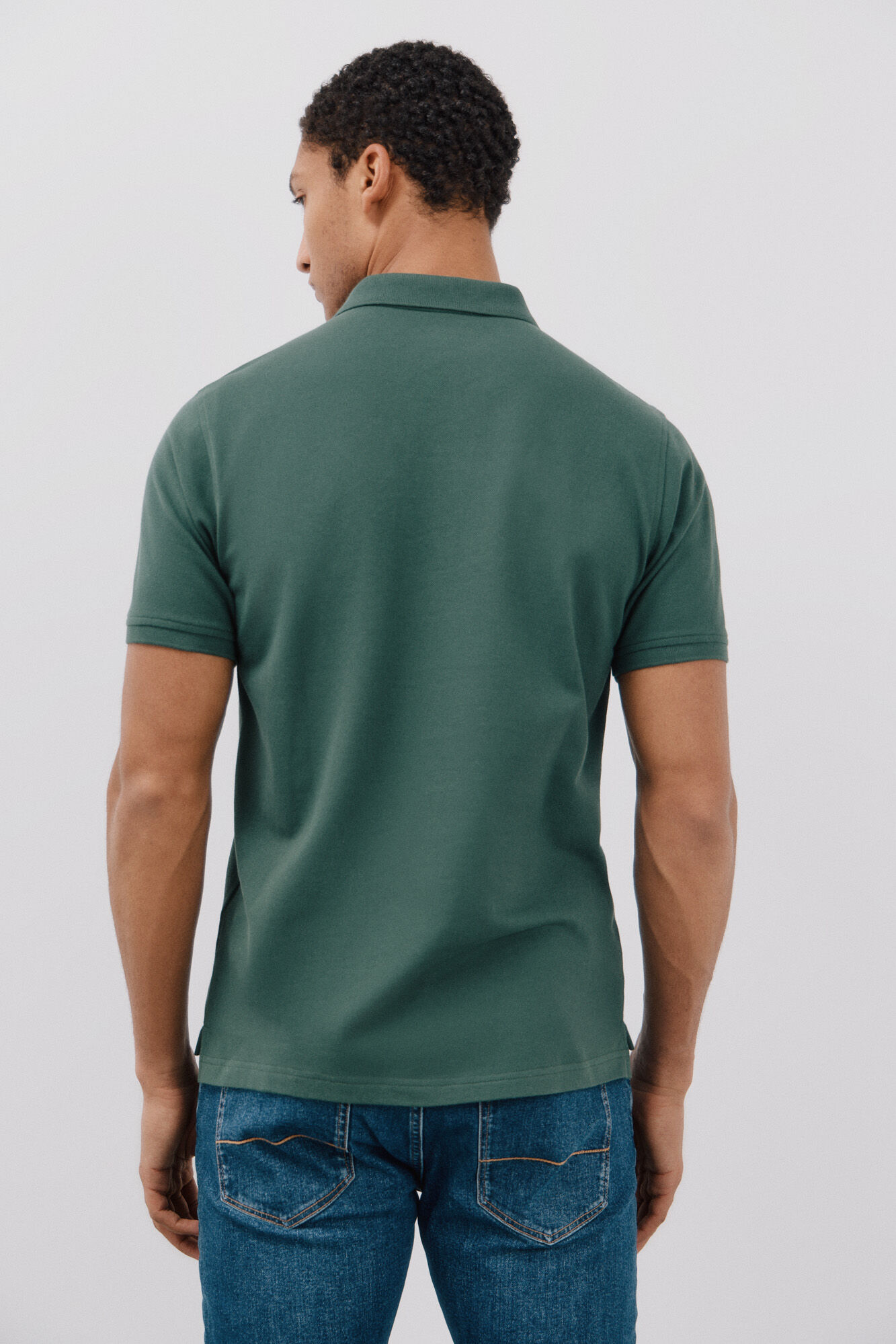 Cortefiel Polo b&aacute;sico piqu&eacute; Verde