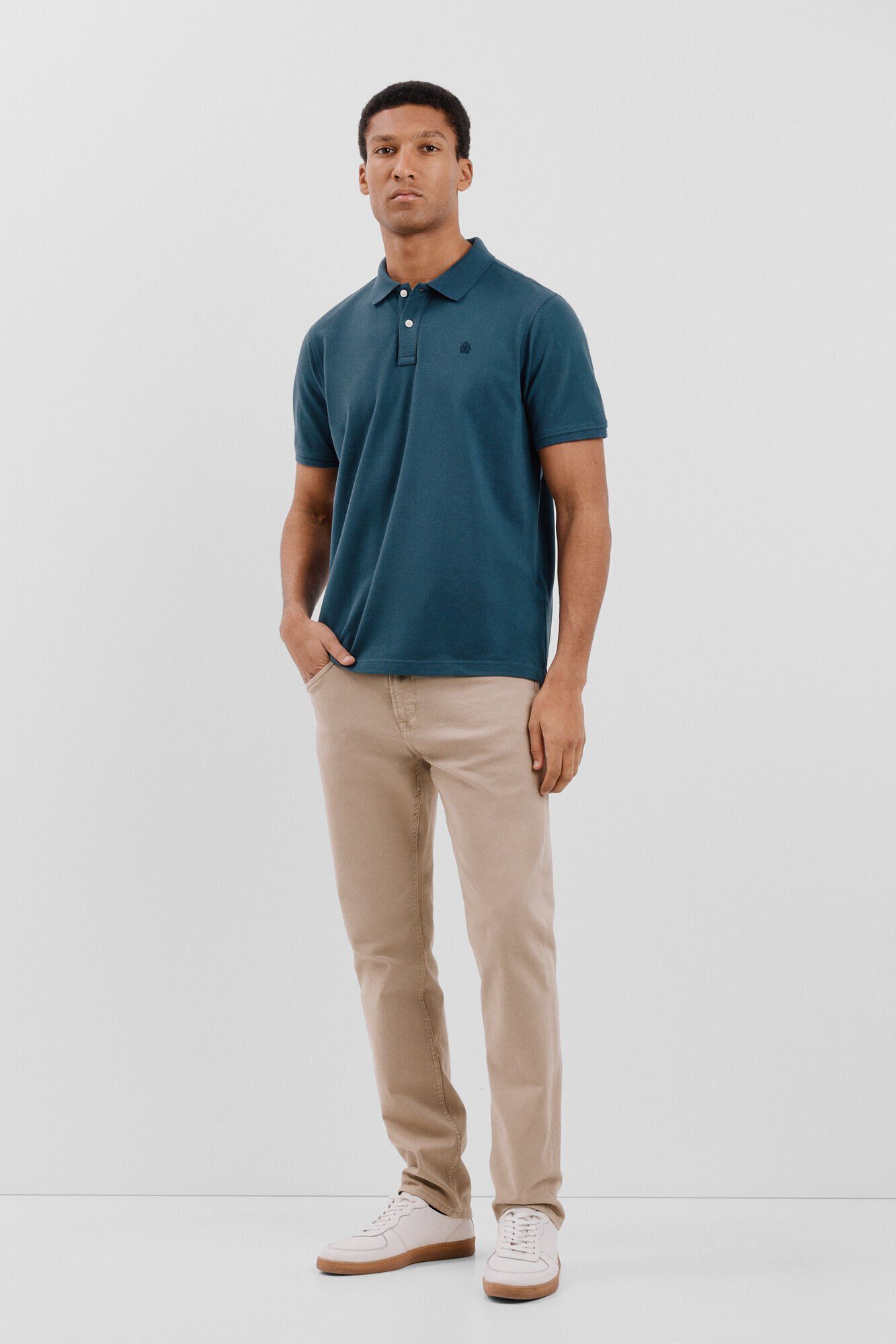 Cortefiel Polo b&aacute;sico piqu&eacute; Azul