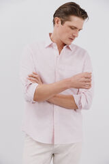 Cortefiel Camisa lino algod&oacute;n rayas Rosa