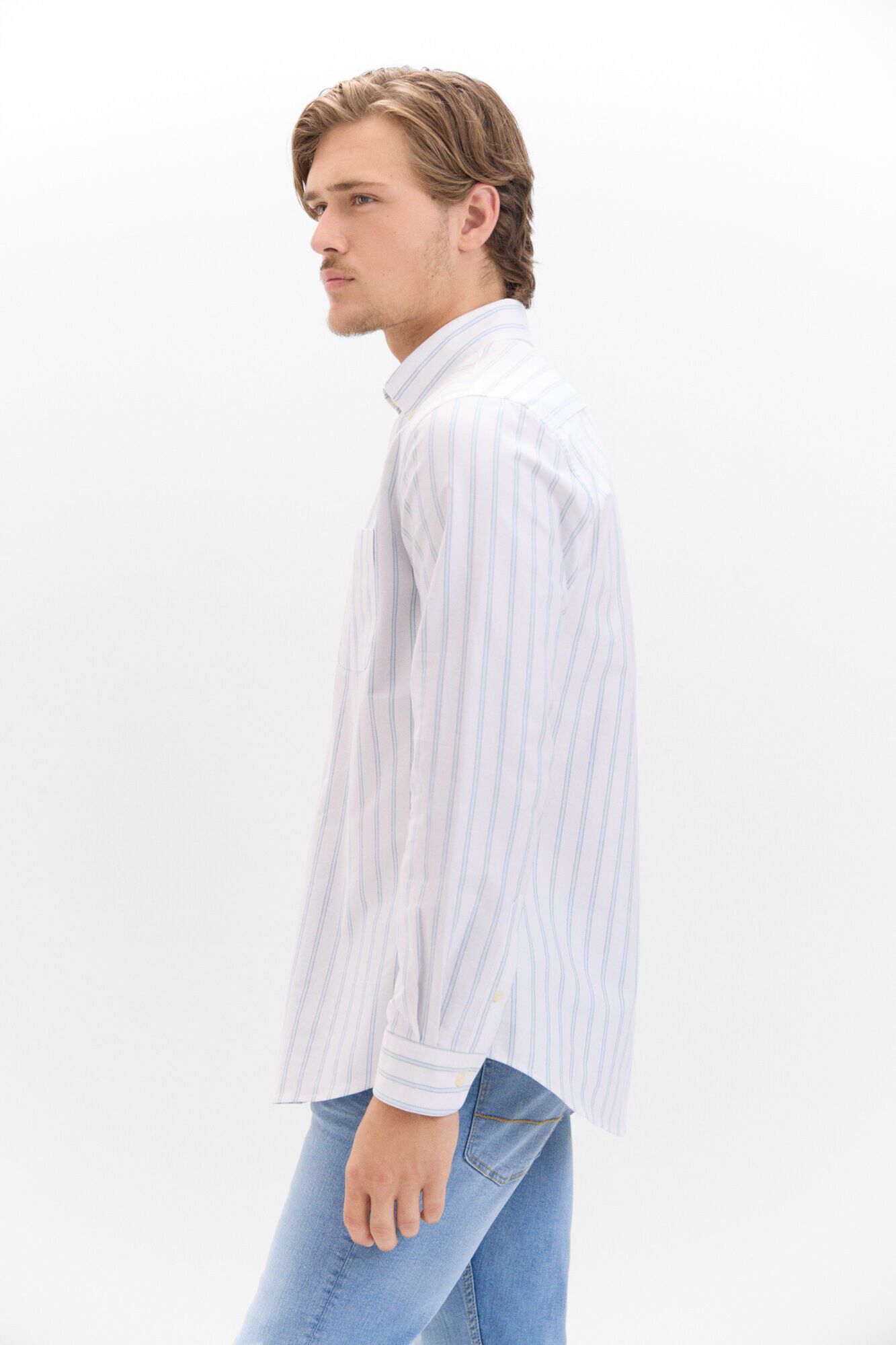 Cortefiel Camisa oxford rayas Azul oscuro