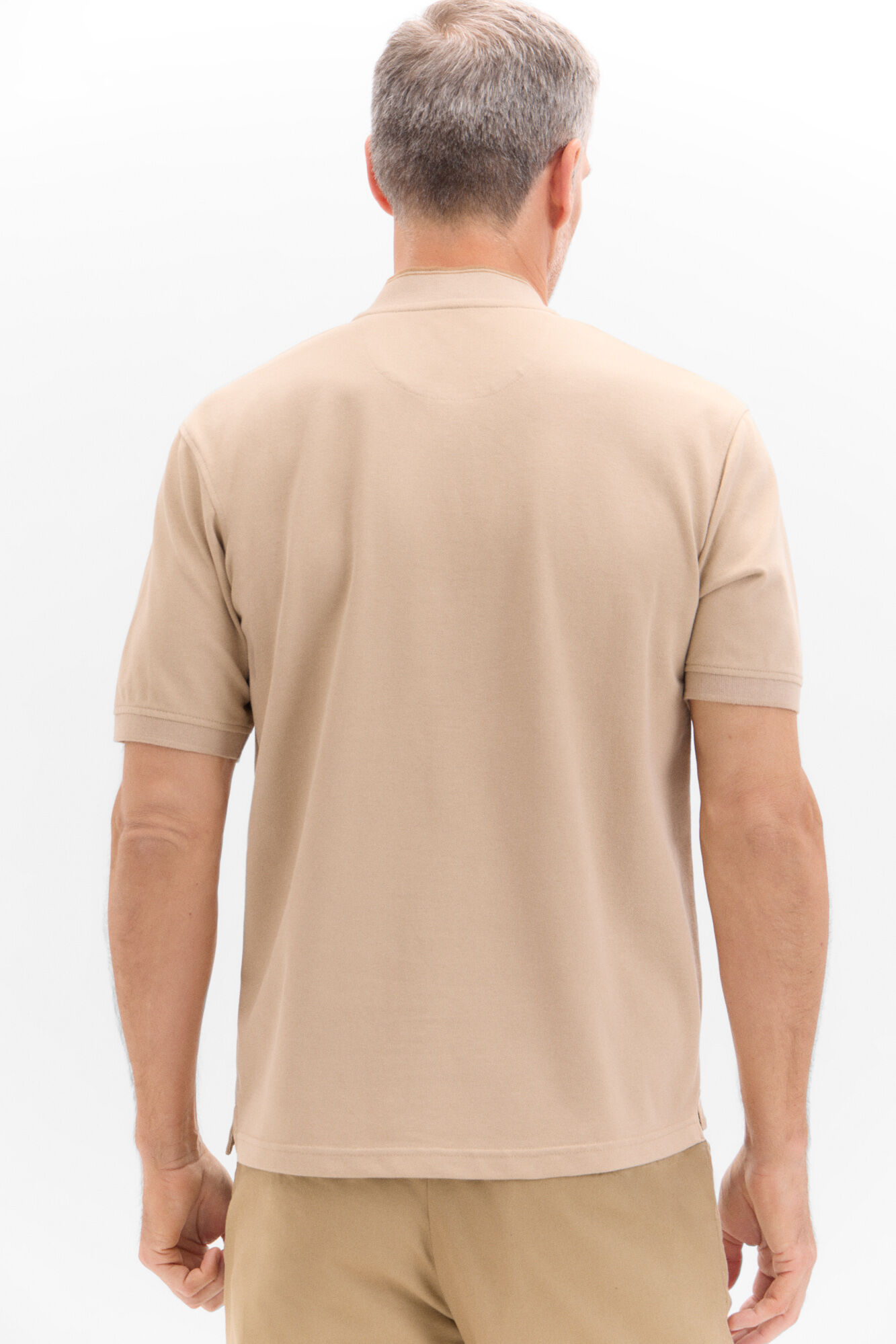 Cortefiel Polo cuello bomber Beige