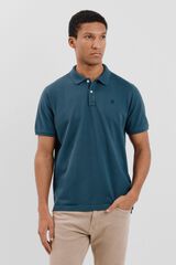 Cortefiel Polo b&aacute;sico piqu&eacute; Azul
