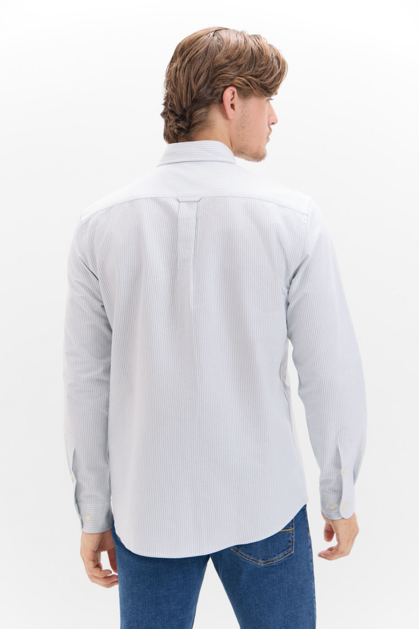 Cortefiel Camisa oxford rayas Kaki