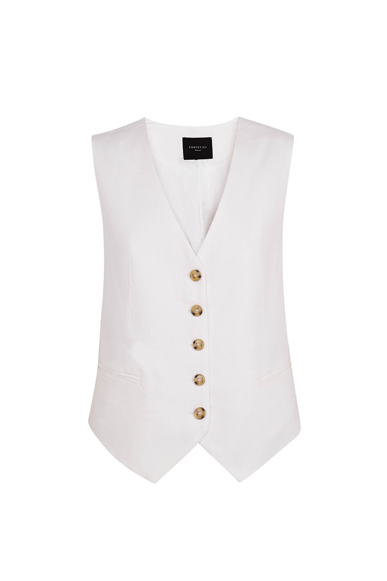 Cortefiel Chaleco bordados Blanco