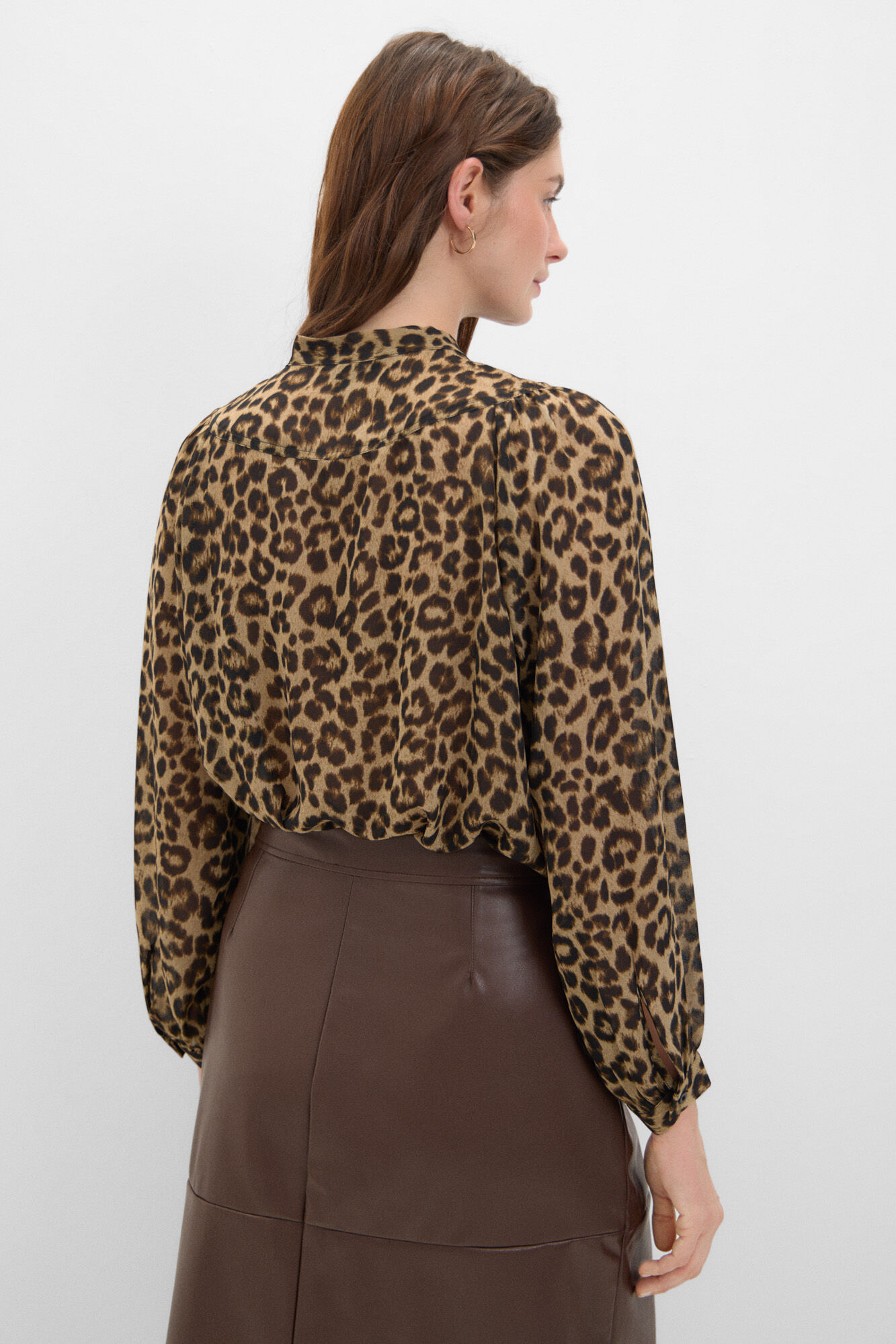 Cortefiel Blusa estampado leopardo Multicolor