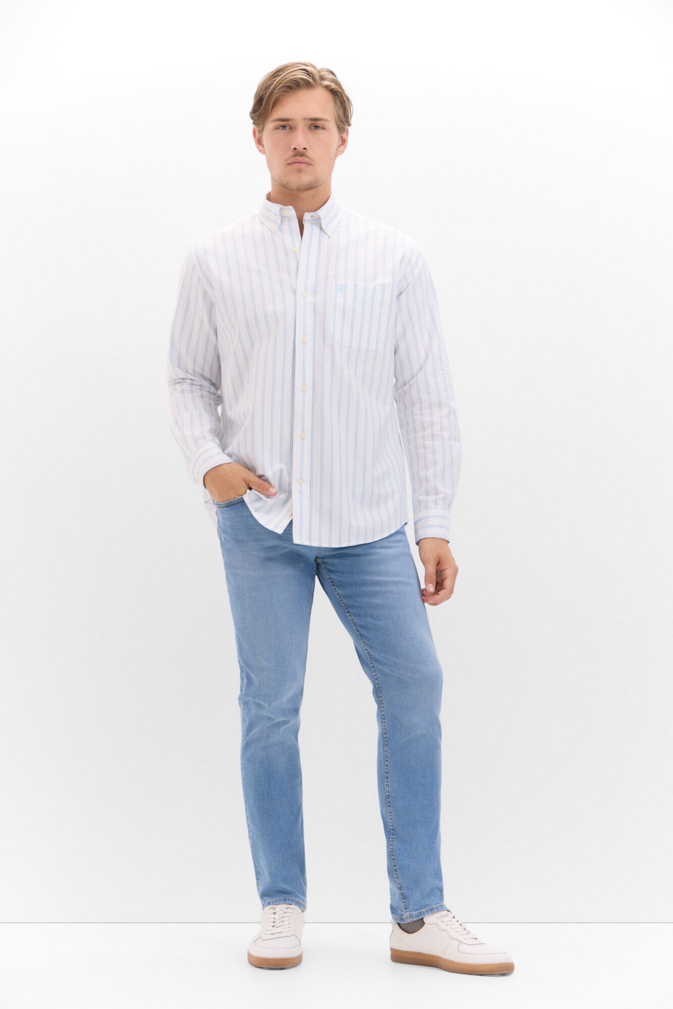 Cortefiel Camisa oxford rayas Azul oscuro