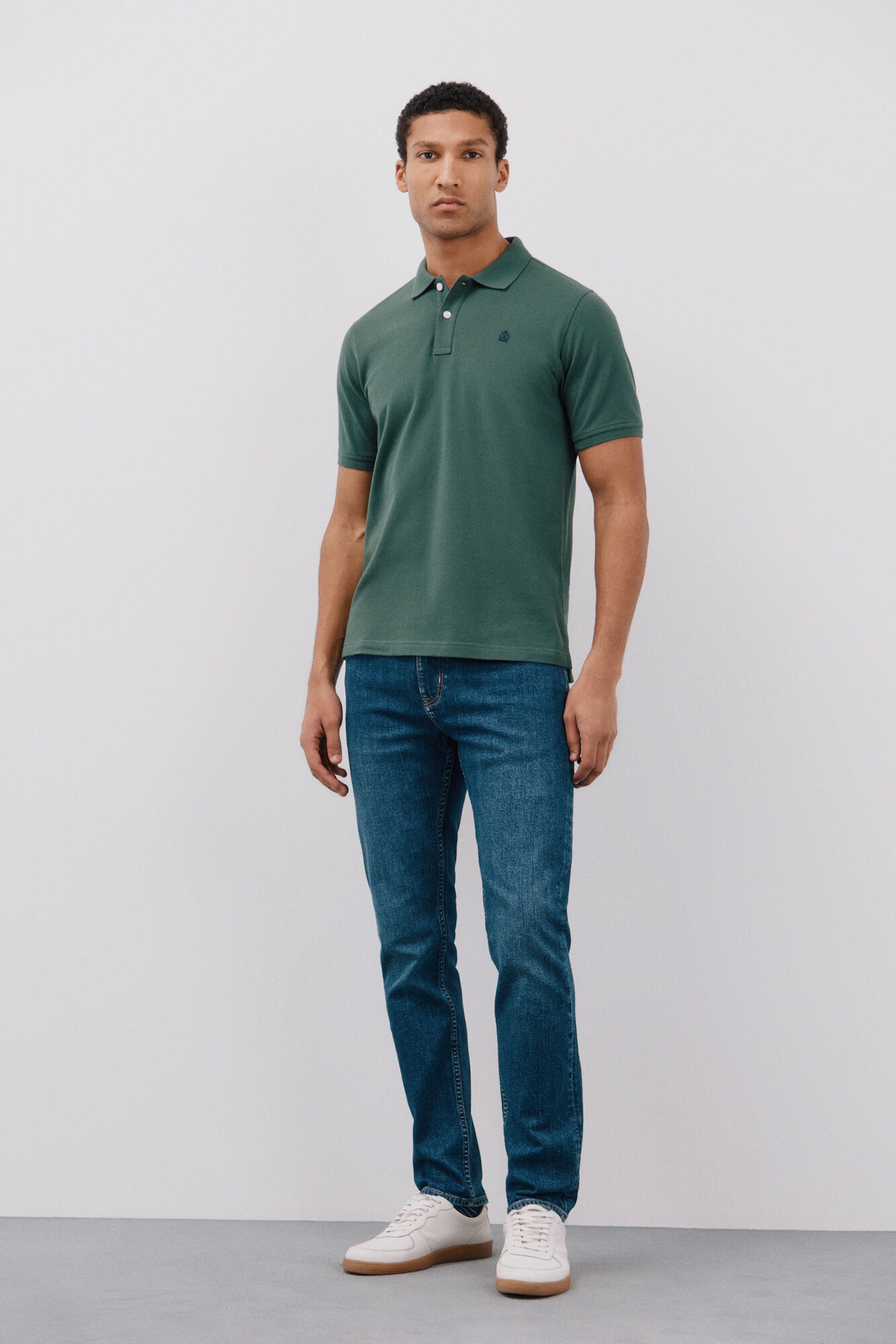 Cortefiel Polo b&aacute;sico piqu&eacute; Verde