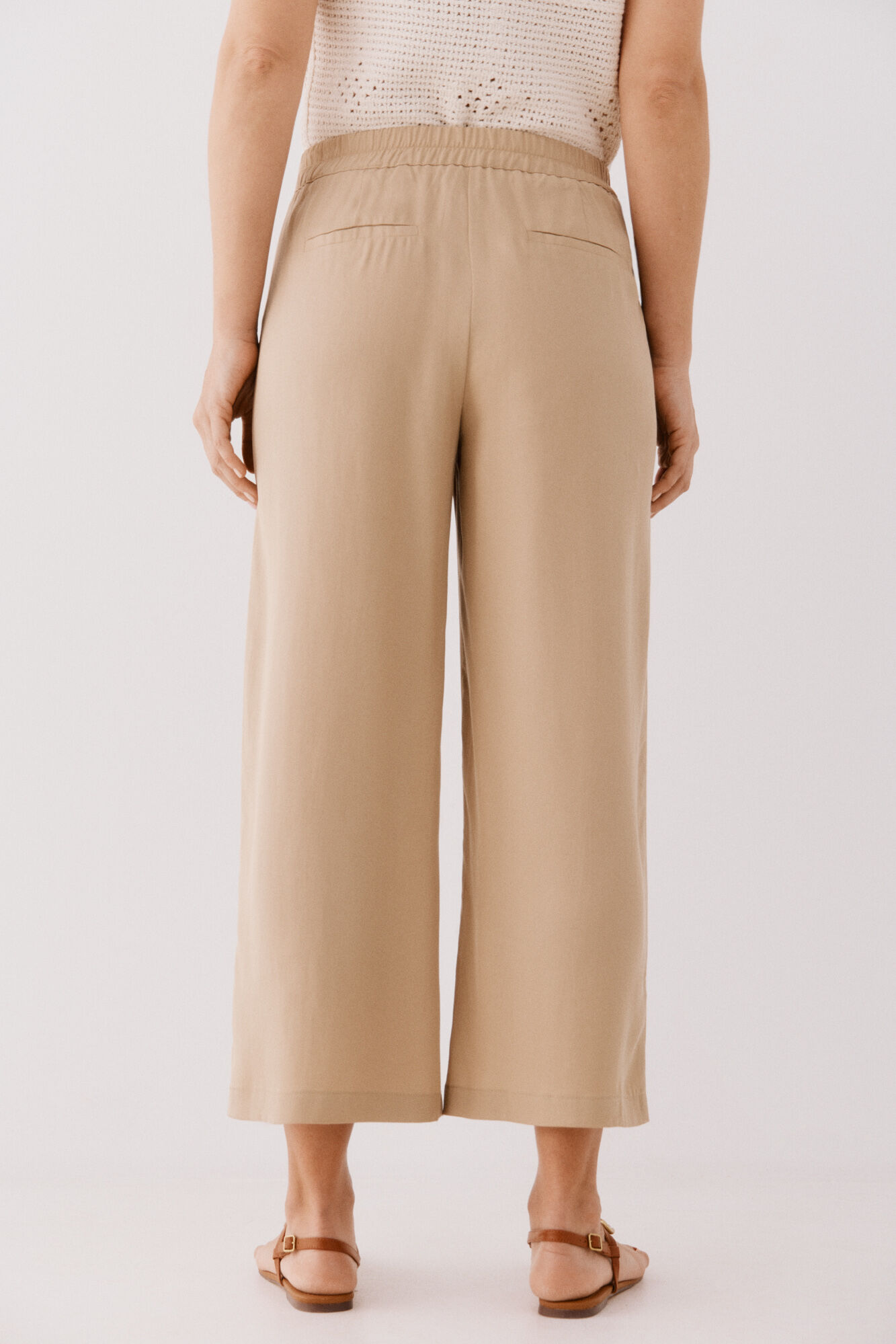 Cortefiel Pantal&oacute;n de tencel Beige