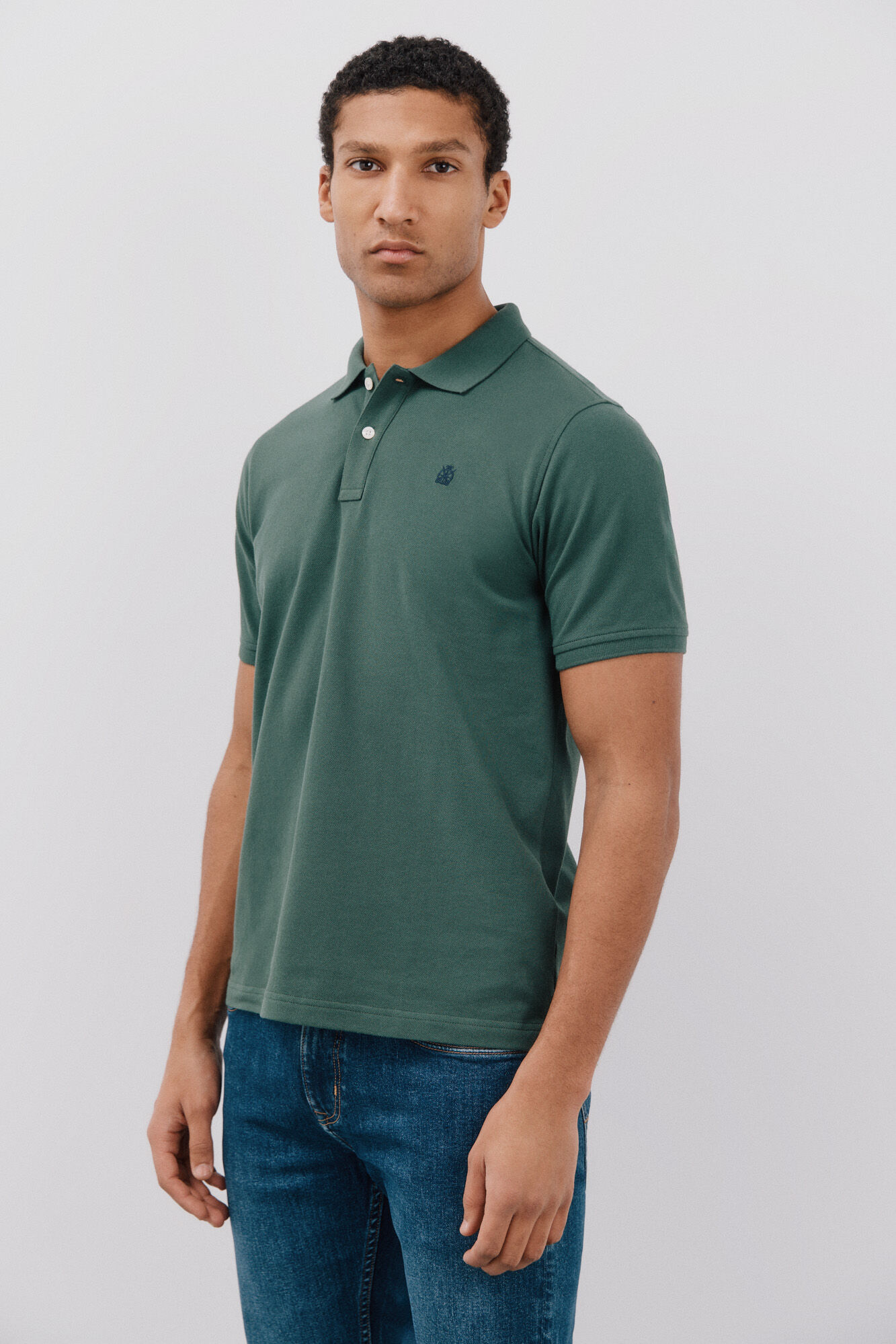 Cortefiel Polo b&aacute;sico piqu&eacute; Verde