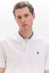 Cortefiel Polo cuello bomber Blanco