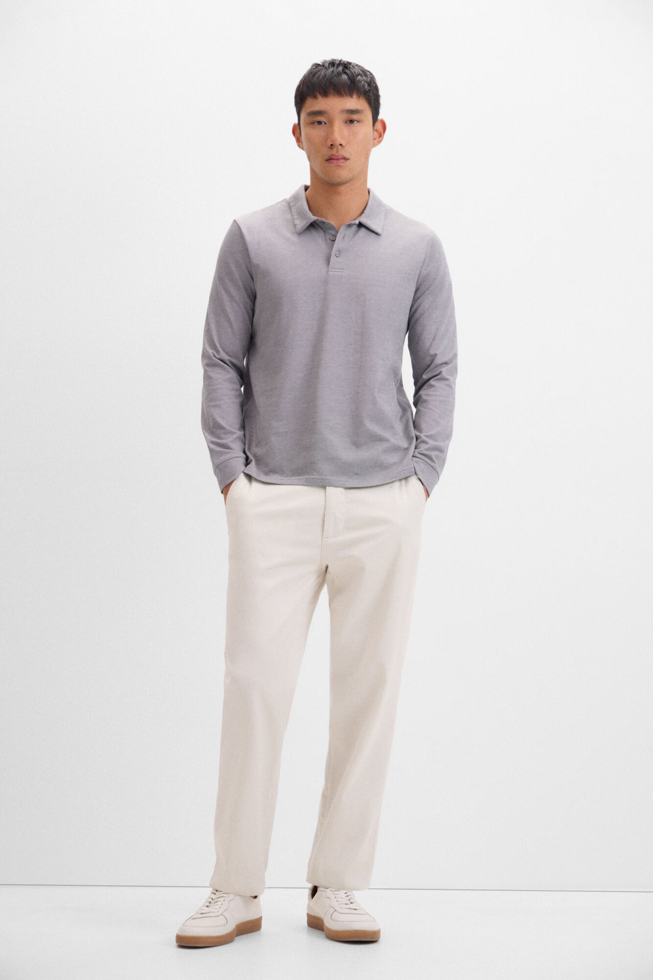Cortefiel Polo algod&oacute;n tencel manga larga