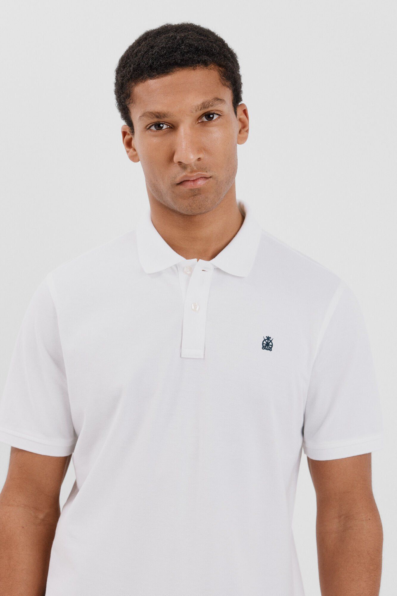 Cortefiel Polo b&aacute;sico piqu&eacute; Blanco