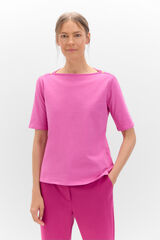 Cortefiel Camiseta b&aacute;sica con botones dorados Rosa
