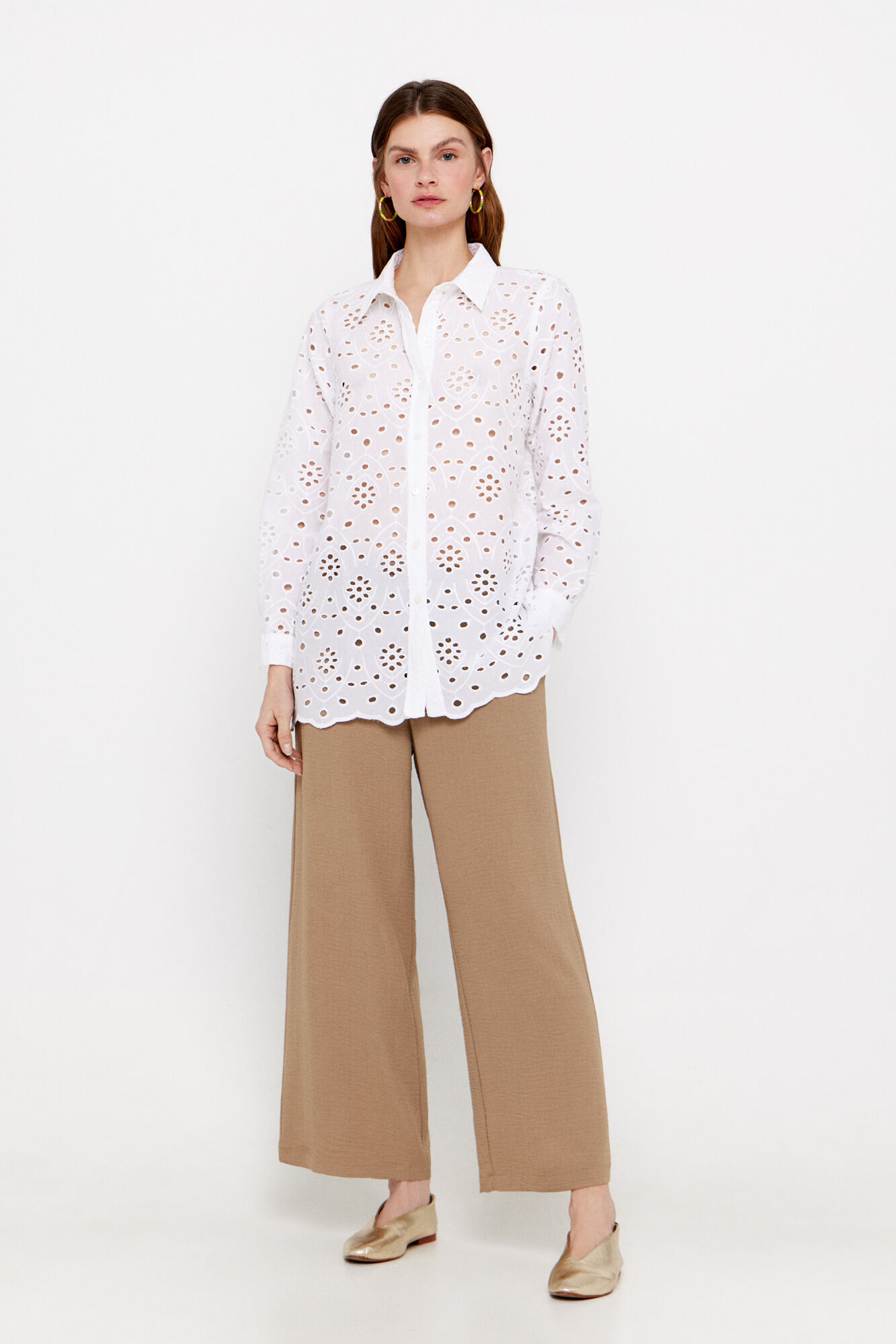 Cortefiel Camisa algod&oacute;n bordado