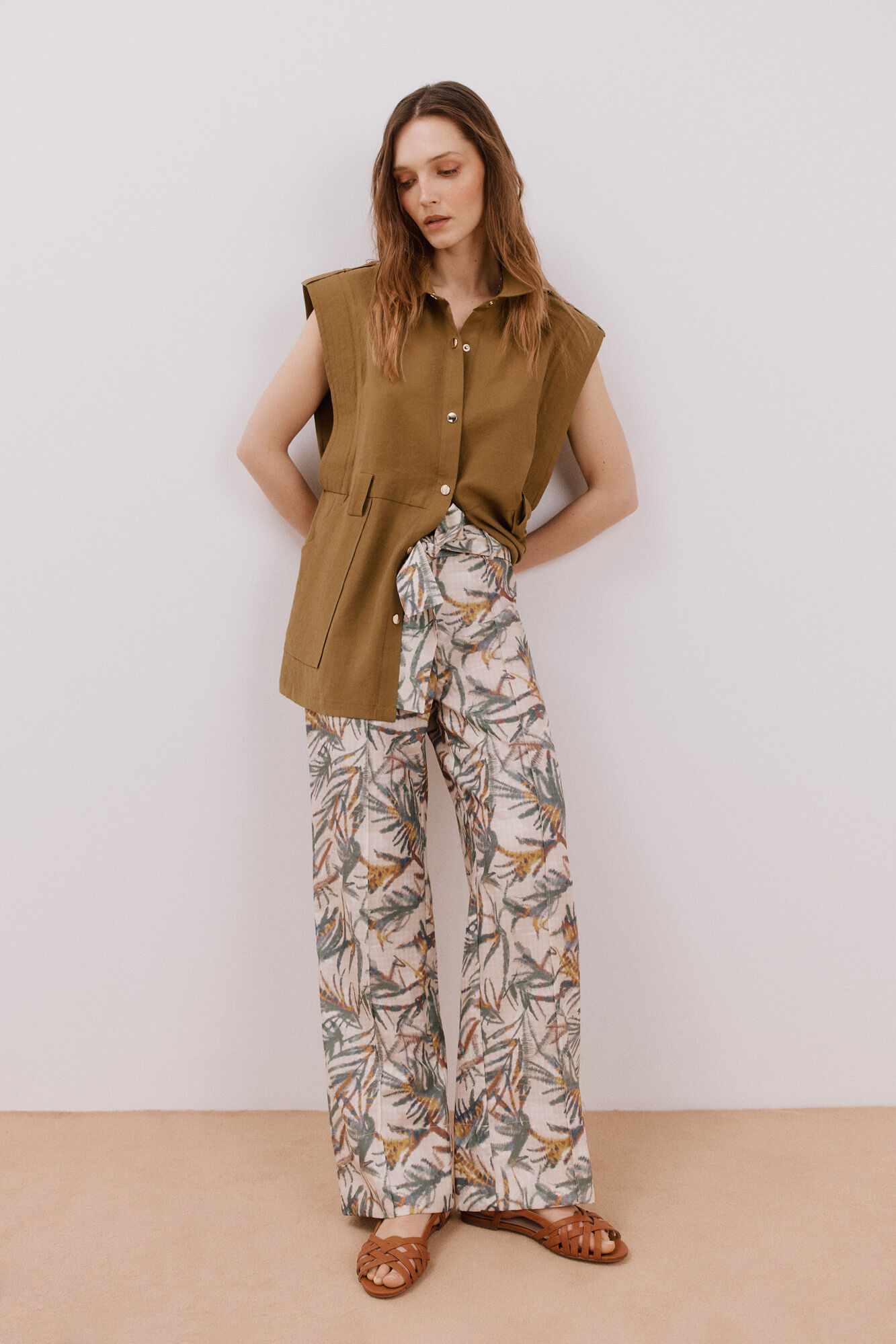Cortefiel Pantal&oacute;n fluido estampado