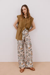 Cortefiel Pantal&oacute;n fluido estampado Multicolor