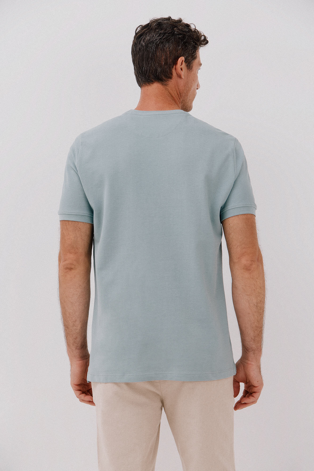 Cortefiel Playera b&aacute;sica piqu&eacute; Azul