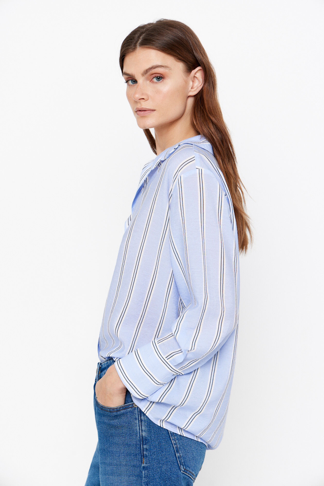 Cortefiel Camisa de rayas azules